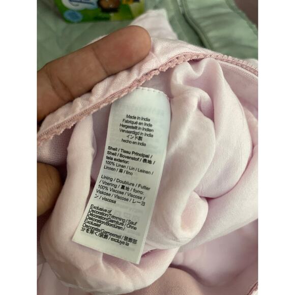 J.Crew Lace-Trim Slip Skirt in Linen Iced Strawberry Womans Large - Picture 9 of 14